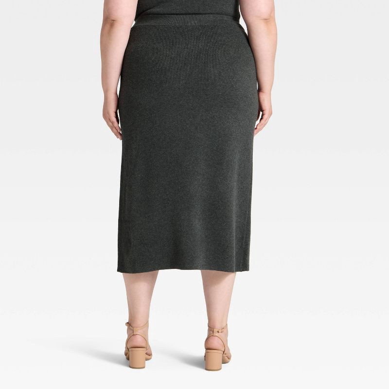slide 2 of 3, Women's Wrap Column Midi Skirt - A New Day™ Charcoal XXL, 1 ct