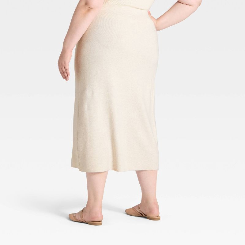 slide 2 of 3, Women's Wrap Column Midi Skirt - A New Day™ Oatmeal XXL, 1 ct