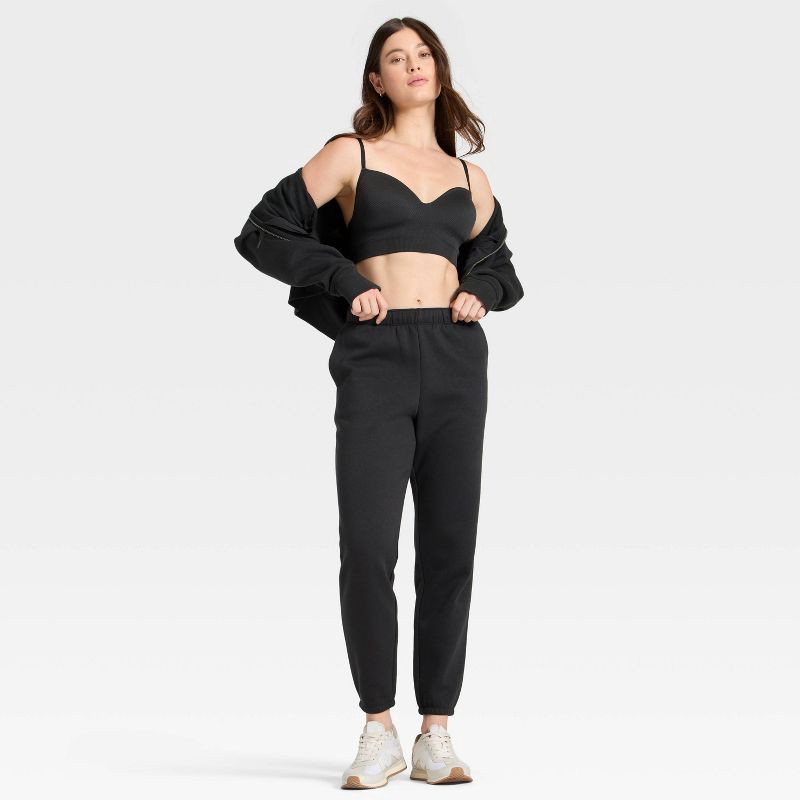 slide 3 of 5, Women's Active Comfort Jogger Sweatpants - All In Motion™ Black M, 1 ct