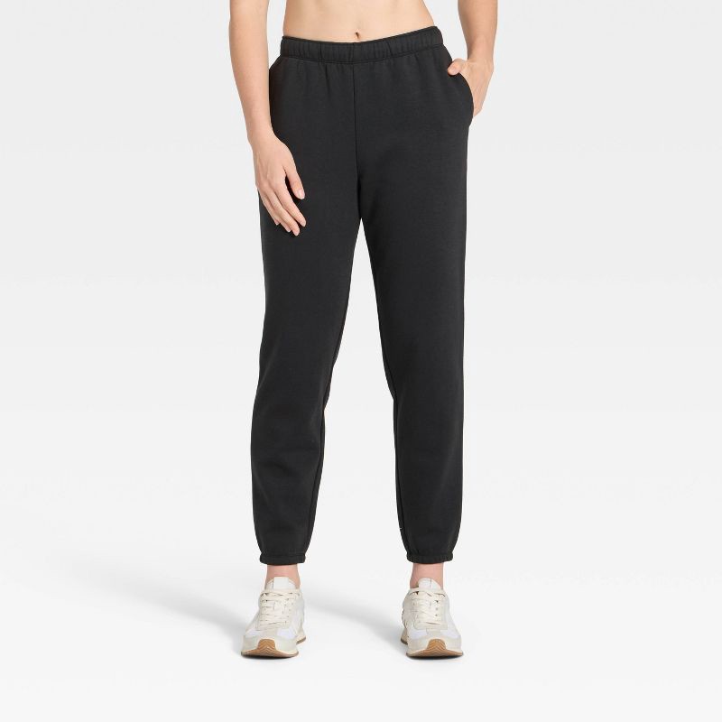 slide 1 of 5, Women's Active Comfort Jogger Sweatpants - All In Motion™ Black M, 1 ct