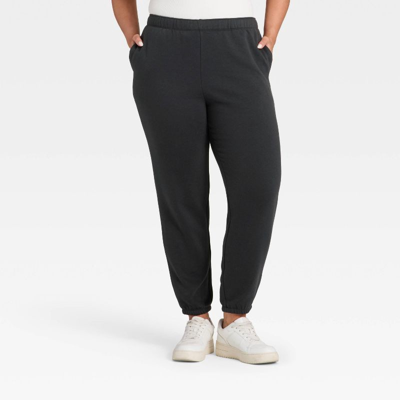 slide 4 of 5, Women's Active Comfort Jogger Sweatpants - All In Motion™ Black XL, 1 ct
