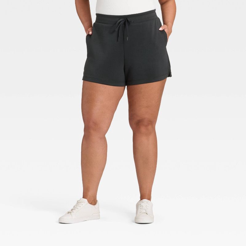 slide 4 of 5, Women's Airy Sleek Shorts 3.5" - All In Motion™ Black L, 1 ct