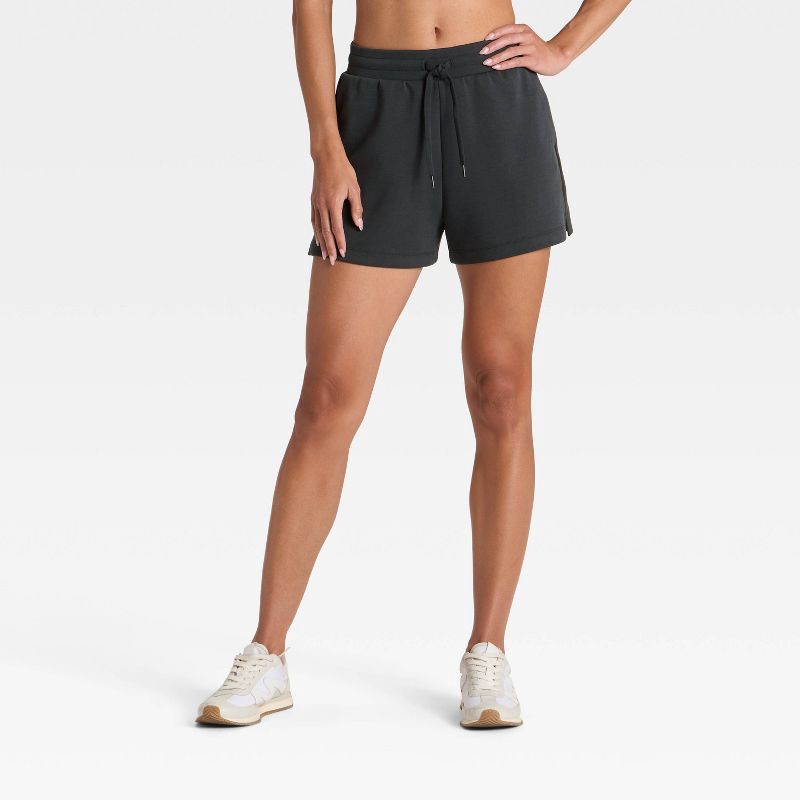 slide 1 of 5, Women's Airy Sleek Shorts 3.5" - All In Motion™ Black XL, 1 ct