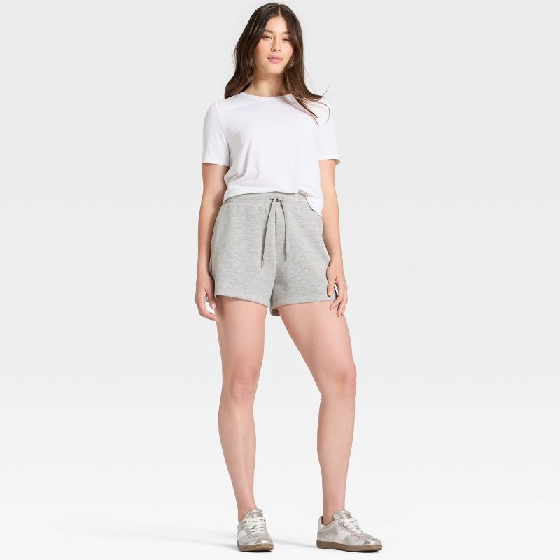 slide 3 of 5, Women's Airy Sleek Shorts 3.5" - All In Motion™ Heathered Gray L, 1 ct