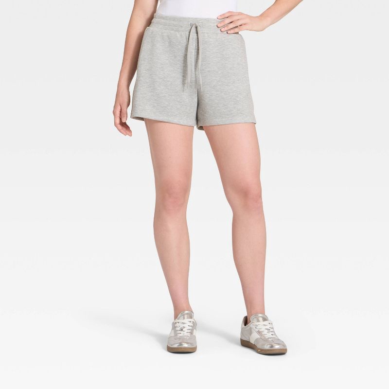 slide 1 of 5, Women's Airy Sleek Shorts 3.5" - All In Motion™ Heathered Gray L, 1 ct