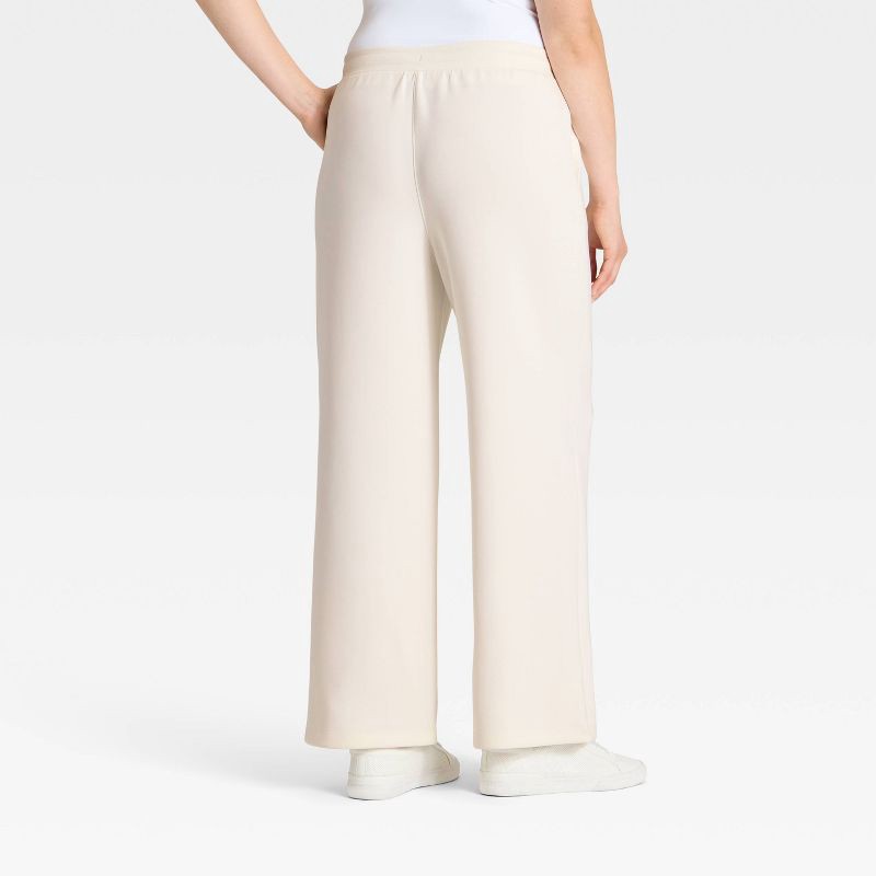 slide 5 of 5, Women's Airy Sleek Wide Leg Sweatpants - All In Motion™ Cream S, 1 ct