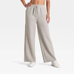Women's Airy Sleek Wide Leg Sweatpants - All In Motion™ Heathered Gray S