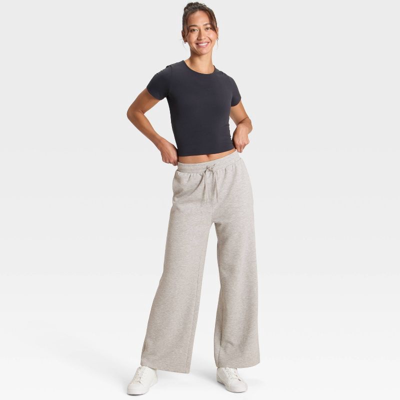 slide 3 of 5, Women's Airy Sleek Wide Leg Sweatpants - All In Motion™ Heathered Gray XXL, 1 ct