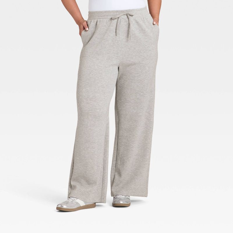 slide 4 of 5, Women's Airy Sleek Wide Leg Sweatpants - All In Motion™ Heathered Gray XXL, 1 ct