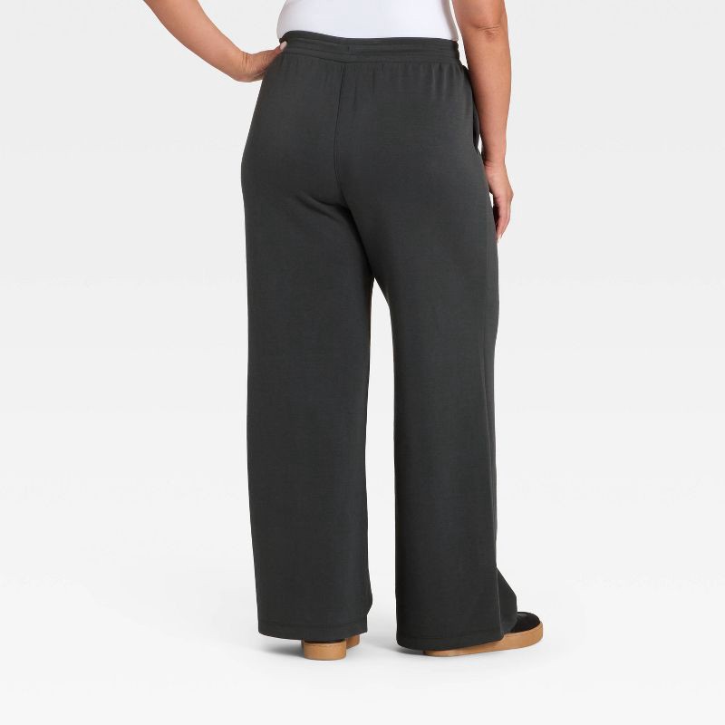 slide 5 of 5, Women's Airy Sleek Wide Leg Sweatpants - All In Motion™ Black L, 1 ct
