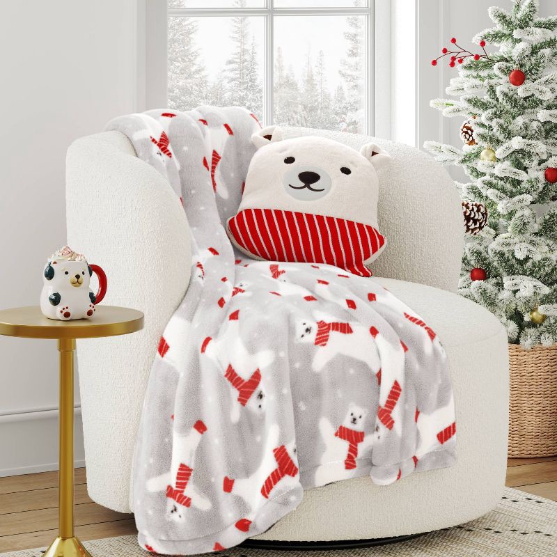 slide 2 of 4, Christmas Beary the Bear Throw Pillow White - Wondershop™, 1 ct
