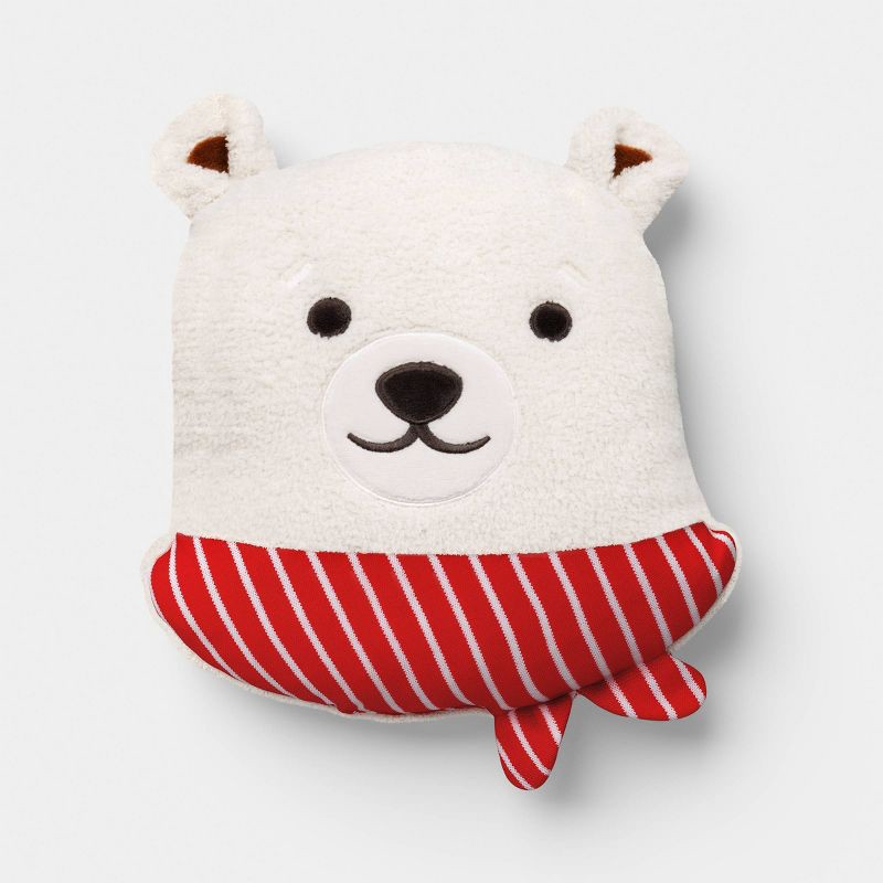 slide 1 of 4, Christmas Beary the Bear Throw Pillow White - Wondershop™, 1 ct