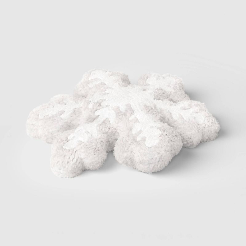 slide 3 of 4, Christmas Snowflake Throw Pillow White/Gray - Wondershop™, 1 ct