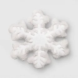 Christmas Snowflake Throw Pillow White/Gray - Wondershop™