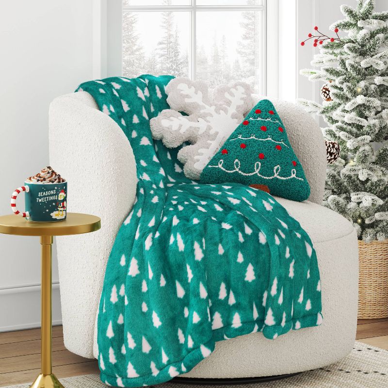 slide 2 of 4, Christmas Tree Throw Pillow Green/Red/White - Wondershop™, 1 ct