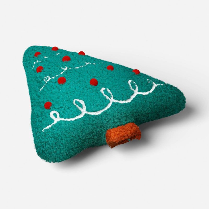 slide 3 of 4, Christmas Tree Throw Pillow Green/Red/White - Wondershop™, 1 ct