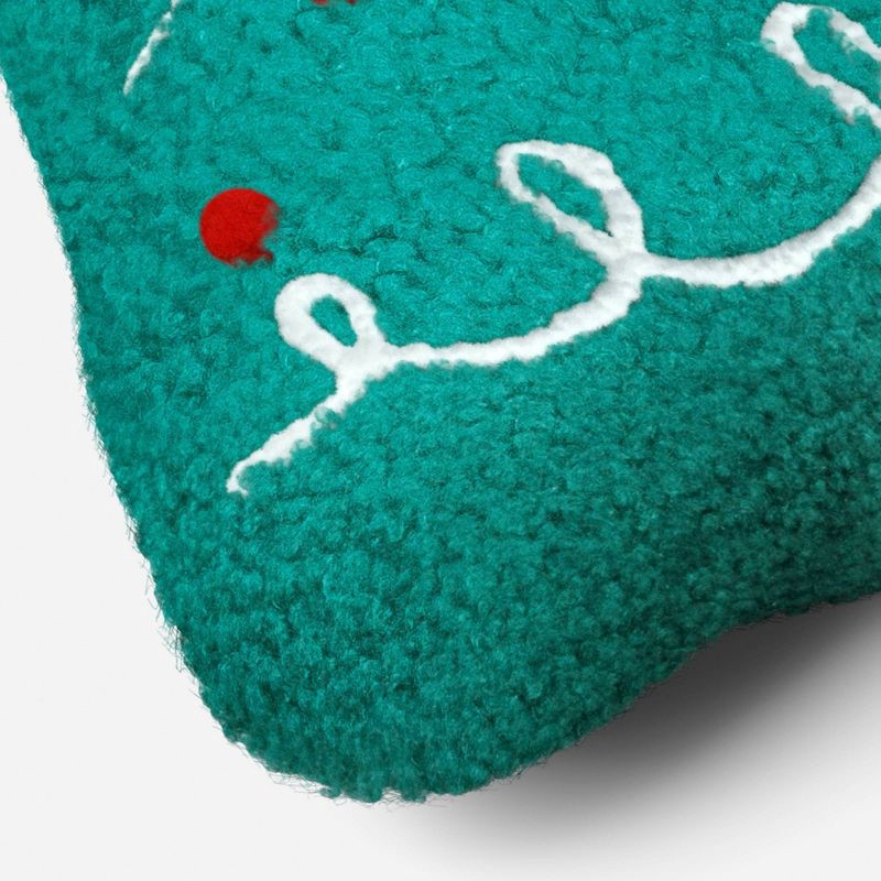 slide 4 of 4, Christmas Tree Throw Pillow Green/Red/White - Wondershop™, 1 ct