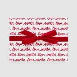 Sugar Paper + Target 118"x30" 'Love Santa' Script Christmas Wrapping Paper Red/White - Sugar Paper™ + Target