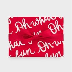 Sugar Paper + Target 118"x30" 'Oh What Fun' Christmas Wrapping Paper Red/White - Sugar Paper™ + Target