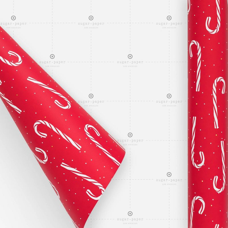 slide 2 of 2, Sugar Paper + Target 118"x30" Candy Cane Christmas Wrapping Paper Red/White - Sugar Paper™ + Target, 1 ct