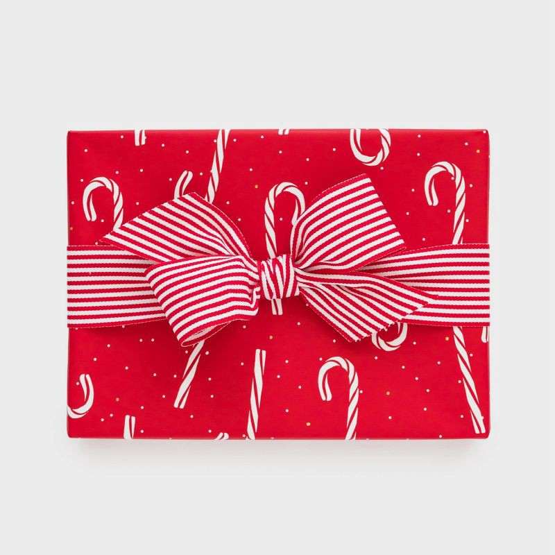 slide 1 of 2, Sugar Paper + Target 118"x30" Candy Cane Christmas Wrapping Paper Red/White - Sugar Paper™ + Target, 1 ct