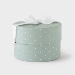 Sugar Paper + Target 6" Petite Round Polka Dot Christmas Gift Box with Bow Green/White - Sugar Paper™ + Target