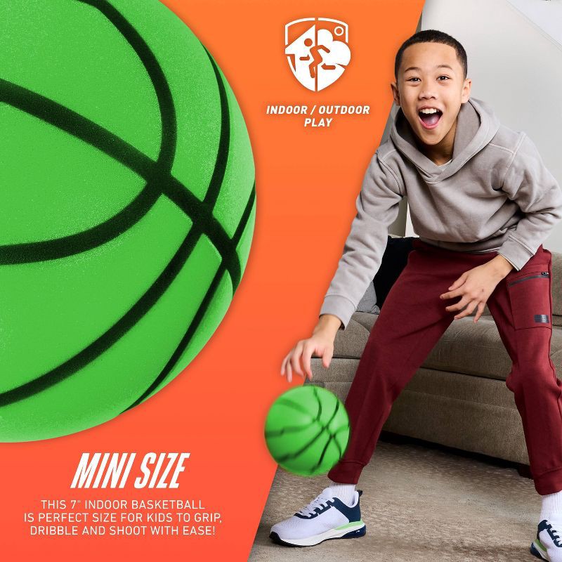 slide 3 of 10, NERF Quiet Court Mini Basketball - Green, 1 ct