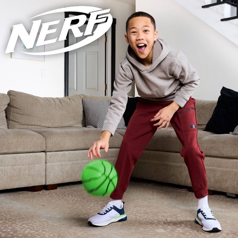 slide 8 of 10, NERF Quiet Court Mini Basketball - Green, 1 ct