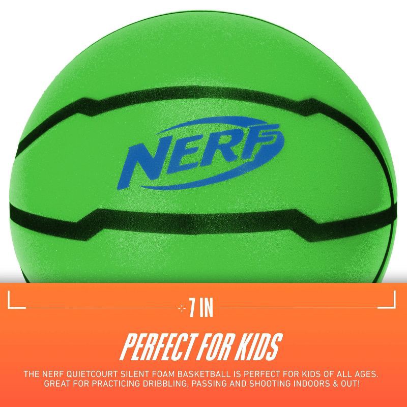slide 9 of 10, NERF Quiet Court Mini Basketball - Green, 1 ct
