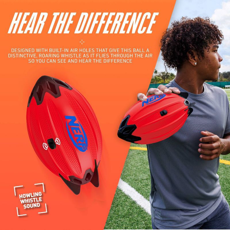 slide 11 of 13, NERF Vortex Rocket - Red: Polyurethane Shell Football for Kids 6+, 1 ct