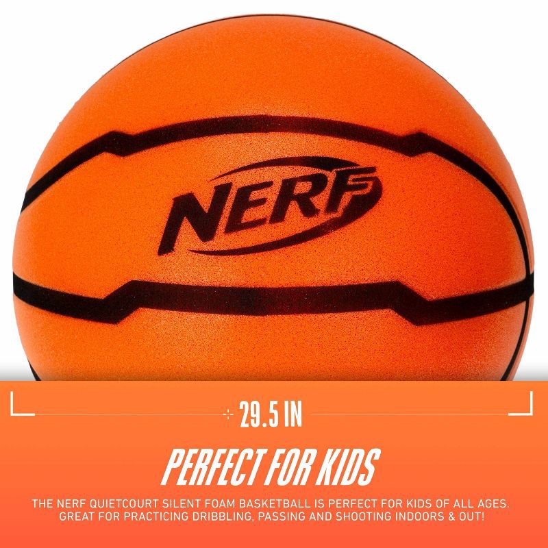 slide 2 of 11, NERF Quiet Court Official Sized Basketball - Orange: Shell, Age 6+, 1 ct