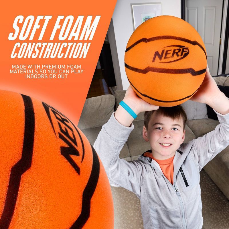 slide 6 of 11, NERF Quiet Court Official Sized Basketball - Orange: Shell, Age 6+, 1 ct
