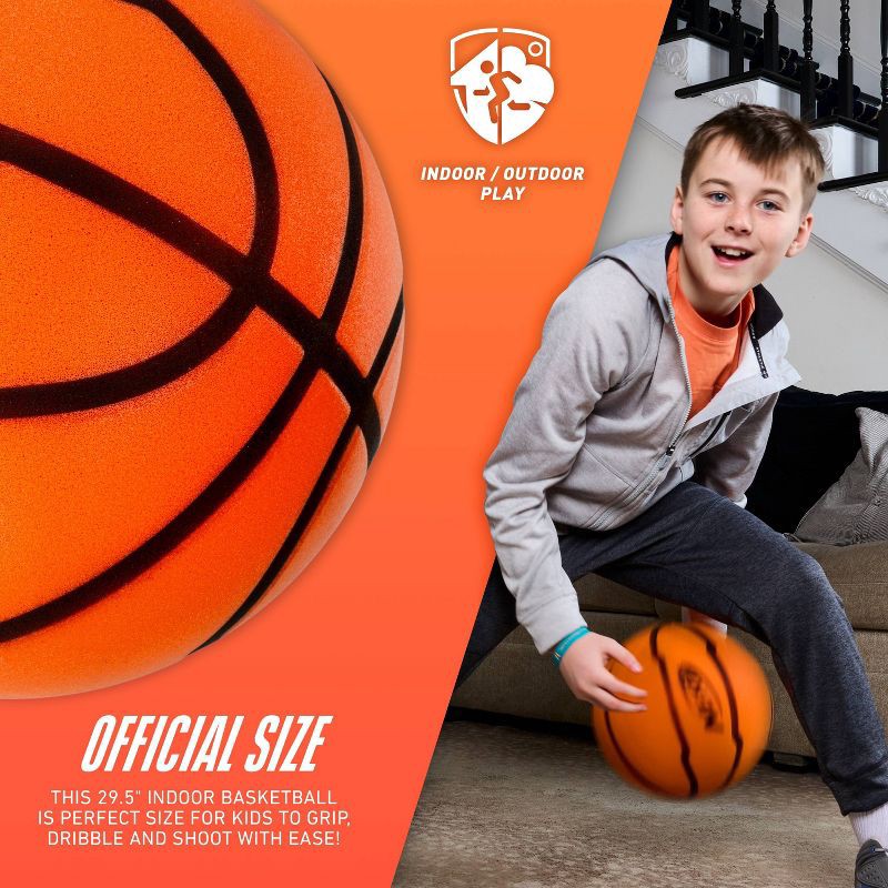 slide 8 of 11, NERF Quiet Court Official Sized Basketball - Orange: Shell, Age 6+, 1 ct