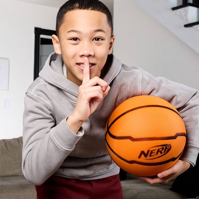 slide 10 of 11, NERF Quiet Court Official Sized Basketball - Orange: Shell, Age 6+, 1 ct