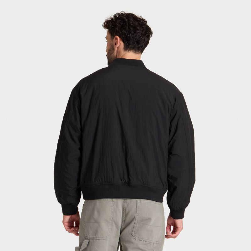 slide 2 of 3, Men's Varsity Jacket - Goodfellow & Co™ Black L, 1 ct