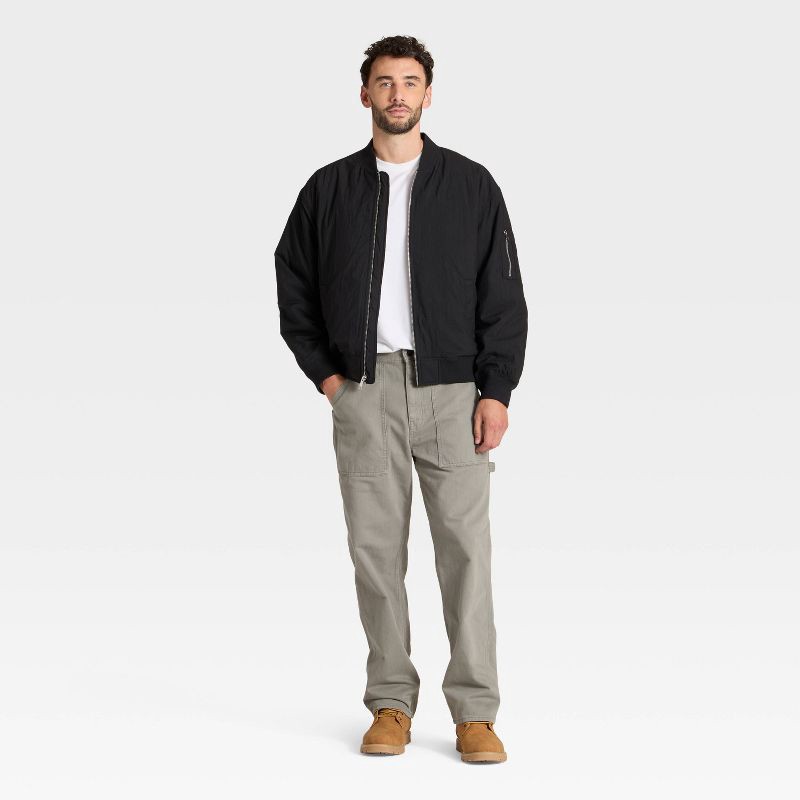 slide 3 of 3, Men's Varsity Jacket - Goodfellow & Co™ Black L, 1 ct