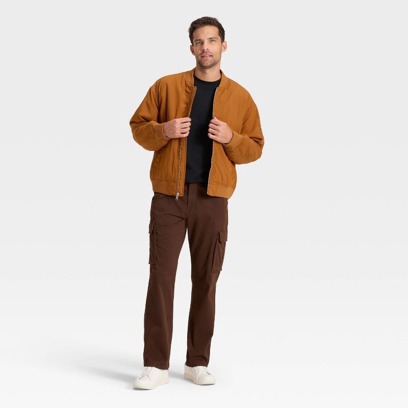 slide 3 of 3, Men's Varsity Jacket - Goodfellow & Co™ Brown M, 1 ct