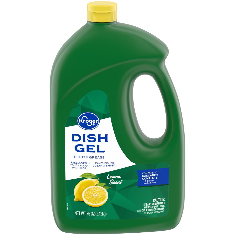 slide 1 of 4, Kroger Lemon Dish Gel Dishwasher Detergent, 75 oz
