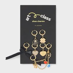 Girls' 6pk Bows and Hearts Shoe Charm Set - art class™