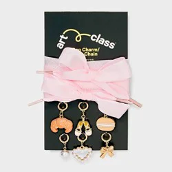 Girls' 8pc Satin Lace Shoe Charm Set - art class™ Pink