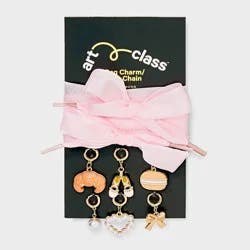 Girls' 8pc Satin Lace Shoe Charm Set - art class™ Pink
