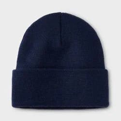 Men's Knit Cuffed Beanie - Goodfellow & Co™ Navy Blue
