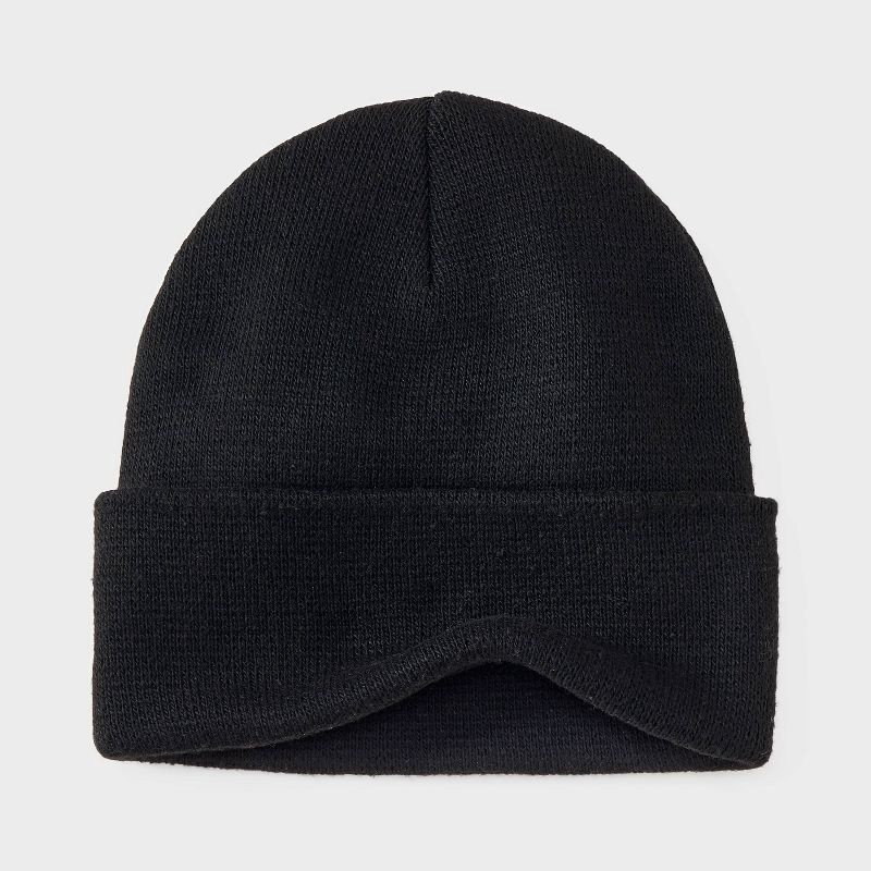 slide 3 of 4, Men's Knit Cuffed Beanie - Goodfellow & Co™ Black, 1 ct