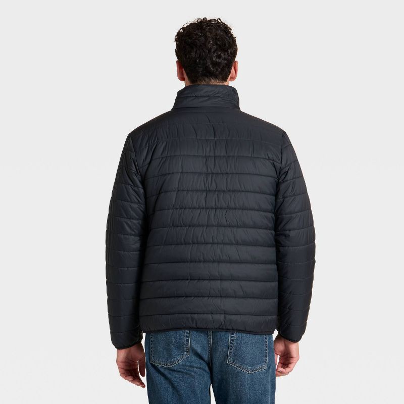 slide 2 of 3, Men's Lightweight Puffer Jacket - Goodfellow & Co™ Black L, 1 ct