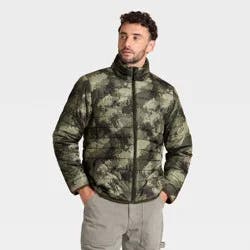 Men's Lightweight Puffer Jacket - Goodfellow & Co™ Camo Green S