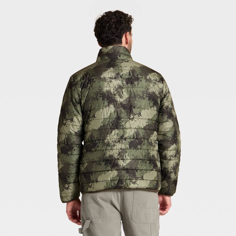 slide 2 of 3, Men's Lightweight Puffer Jacket - Goodfellow & Co™ Camo Green XXL, 1 ct