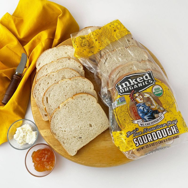 slide 4 of 4, Inked Bread Co. Organic Rosie's San Francisco Bay Sourdough Bread - 22.5oz, 22.5 oz