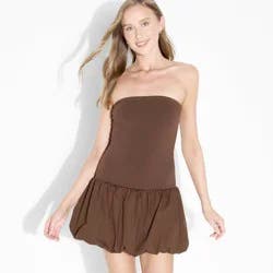 Women's Mini Babydoll Dress - Wild Fable™ Brown L