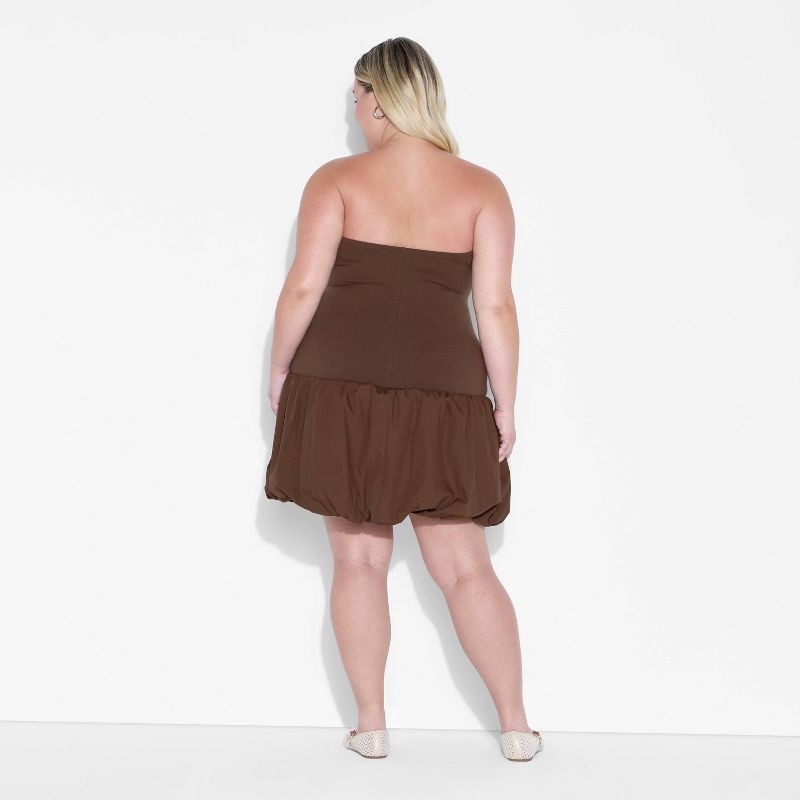 slide 3 of 3, Women's Mini Babydoll Dress - Wild Fable™ Brown XXL, 1 ct
