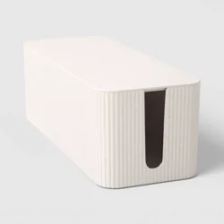 Ribbed Cable Management Box Cream - Threshold™
